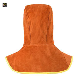 Cagoule de soudage en cuir avec protège-épaules anti-coupure pour le cou Cagoules de soudage ignifuges et résistantes à la chaleur - Product Image 6