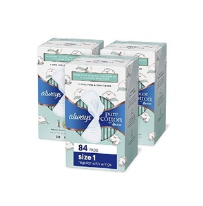 Always Pure Cotton Feminine Pads Taille 1 avec Flexfoam et ailes pour femmes Doux et absorbant Vente en gros pas cher aujourd'hui - Product Image 2