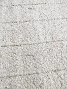 Tapis en laine épaisse |   Tapis d'intérieur moelleux fait main |   Tapis antidérapant pour animaux de compagnie, motif abstrait moderne |   Tapis de chambre doux et confortables en crème - Product Image 5