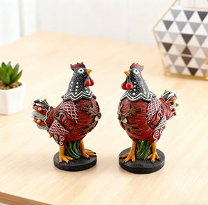 รูปปั้นไก่สไตล์วินเทจทำจากเรซินแกะสลักด้วยมือของตกแต่งบ้านไร่ในชนบท - Product Image 5