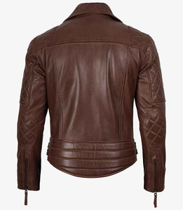 Wholesale 2026 New Custom High Quality Premium Quality Cow <b>Leather</b> Bomber <b>Jacket</b> Men Brown Vintage Motorcycle Slim Fit <b>Winter</b> - Product Image 4