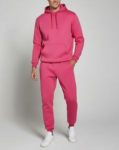 Survêtement décontracté à capuche pour homme, hiver, couleur unie, logo personnalisé, deux pièces, tenue de jogging, dernière mode, vêtements de sport, vente OEM ODM - Product Image 4