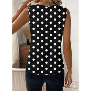 Chemisier Supreme à bretelles et col en V à pois pour femme, 36188 - Noir - Product Image 3