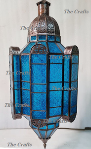 Lanterne suspendue de qualité supérieure, lanterne suspendue en métal et en verre faite à la main pour la décoration de la maison et des hôtels - Product Image 4