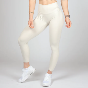 OEM Service Women <b>Leggings</b> Solid <b>Pattern</b> High Waist Tummy Control Polyester/Cotton Fitness Wear Best Price for Online Sale - Product Image 3