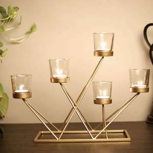 Good Design Centerpieces Minimalist Fancy <b>Tapered</b> Candlestick Metal Brass Gold Silver <b>Candle</b> Holder for Christmas - Product Image 2