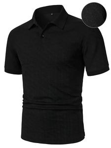 Camisetas de manga corta elegantes informales para hombre Polo de golf de lujo con logotipo bordado Fábrica al por mayor Tela de lujo impresa personalizada - Product Image 4