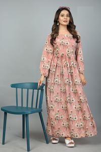 Kurti impreso de calidad estándar con el mismo cinturón a juego en mangas completas para ropa de mujer de fabricante indio - Product Image 5