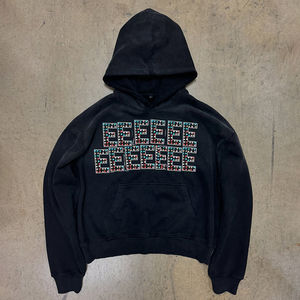 เสื้อฮู้ดผ้าคอตตอนสี100% สำหรับผู้ชายเสื้อมีฮู้ดผ้าร่มประดับพลอยเทียมสีจางลงแดดออกแบบโลโก้ได้ตามต้องการ - Product Image 2