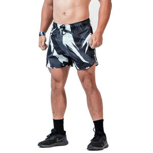 Vente en gros de shorts de sport en coton pour hommes short de fitness extensible à séchage rapide respirant taille élastique motif en maille solide - Product Image 1