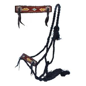 Bride de nez de cheval en cuir travaillé de qualité supérieure, motif floral, pour l'équitation, type de bride de tête - Product Image 2