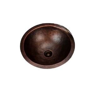 Nouvel arrivage Éviers de cuisine de haute qualité en cuivre martelé carrés personnalisés Bassins de luxe en métal et cuivre - Product Image 3