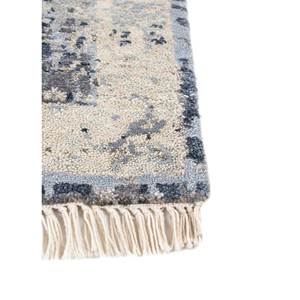Alfombra Viscaya de Lana y Seda Anudada a Mano, Color Marfil, Modelo AKWS-1504, con Patrón Floral, para Sala de Estar, Dormitorio, Pasillo, Rectangular, Tipo Rompecabezas - Product Image 4