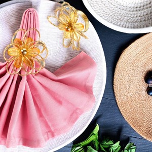 OEM Private Label Beaded Napkin <b>Ring</b> With Flower Designed Metal Table Decor Napkin <b>Ring</b> for Sale by <b>Indian</b> Exporters - Product Image 3