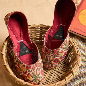 New Design Professional Women <b>Khussa</b> Wholesale Printed High Quality Fashion Trend Anti-Slippery Genuine Leather Outsole - Product Image 3