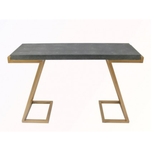 DAPHOCO Table Console Rectangle Moderne de Luxe avec Finition en Laiton Antique Faux Shagreen et MDF pour Salon Hôtel Hall Vietnam - Product Image 6