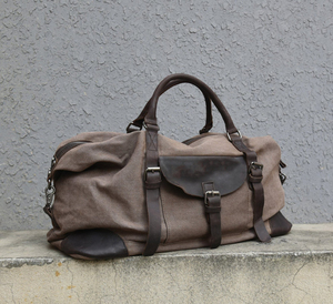 Sac fourre-tout de voyage en toile de cuir LCTB-0023 de grande capacité sac de sport polyvalent sac de week-end de nuit à fermeture éclair transparente - Product Image 1