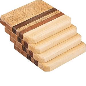 Ensemble de 4 sous-verres de service à café en bois époxy de luxe, sous-verre décoratif de Table à manger pour la cuisine du Restaurant - Product Image 1