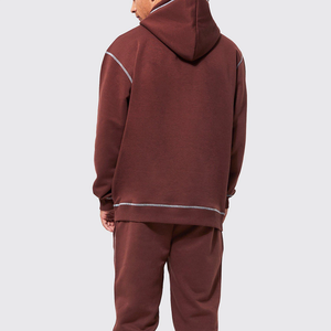 Sweats à capuche unisexes délavés à l'acide avec logo personnalisé fabricants tissu lourd coupé et cousu point inversé - Product Image 1