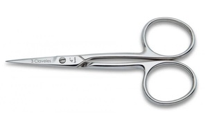 Forbici per cuticole con punta dritta, acciaio al carbonio, 10 cm (3 Claveles 02002) - Product Image 1
