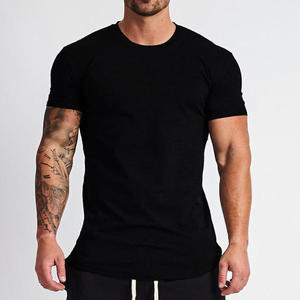 เสื้อยืดออกกำลังกายแนวสตรีทแบบลำลองสำหรับผู้ชายเสื้อยืดออกกำลังกาย90% ยิมผ้าโพลีเอสเตอร์10% สแปนเด็กซ์โลโก้ตามสั่ง - Product Image 3