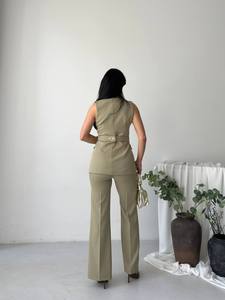 Boutique Style Women's Eco-Friendly Vintage Floral Full-Length Short Sleeve Canvas <b>Wool</b>/Nylon Summer Dress Embroidery Applique - Product Image 3
