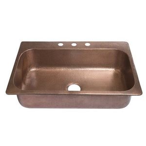 Fregadero de cocina de cobre martillado a mano para cocinas elegantes con propiedades antibacterianas naturales y durabilidad - Product Image 4