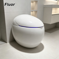 WC intelligent électrique moderne avec bidet intégré, style japonais, en forme d'œuf, noir et or, fabriqué en Chine
