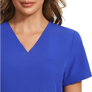 Uniformes Médicos de Alta Calidad al por Mayor, Conjuntos de Uniformes de Enfermería de Algodón y Poliéster, Manga Corta, Elásticos, Unisex, para Hospital - Product Image 4