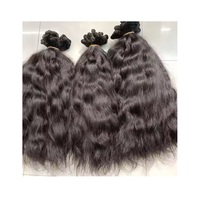 Hamson HAM-0308 Mèches de cheveux humains brésiliens vierges bruts ondulés de qualité supérieure, extensions de cheveux en vrac à double trame machine, 100g
