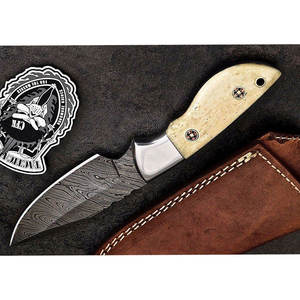 Couteau de chasse Skinner en acier Damas de haute qualité personnalisable Couteau de camping en plein air fait à la main avec manche en bois Support OEM - Product Image 4