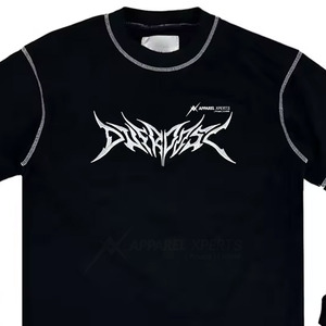 เสื้อยืดผ้าฝ้ายถักแขนยาวสองชั้นพิมพ์ลายหินแนววินเทจ - Product Image 6