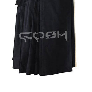 Kilt gothique noir personnalisé Kilt utilitaire grande taille à la mode traditionnelle écossaise pour hommes avec lanières en cuir - Product Image 6