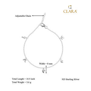 Compre Tobilleras/Payals de Plata 925 100% Auténtica para Mujeres y Niñas, Chapadas en Oro de 14K con una Bonita Piedra Principal de Diamante, Material Principal Oro - Product Image 3