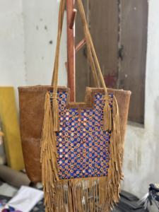 Bolsos de hombro bohemios hechos a mano para mujer, bolso de mano de fiesta de compras de noche con cuentas de India bordado con patrón de hilo - Product Image 4