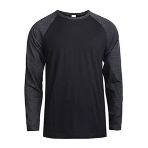 Wholesale 100% Cotton <b>Raglan</b> <b>T</b> <b>Shirts</b> Casual Slim Fit Long Sleeve Knitted Unisex OEM Clothing Supply Bangladesh 220 Grams Blank - Product Image 1