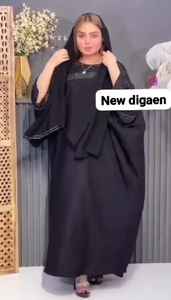 Abayas brodées de diamants élégantes et modestes pour femmes robes traditionnelles de Dubaï formelles respirantes vêtements musulmans fabriqués à la main - Product Image 2