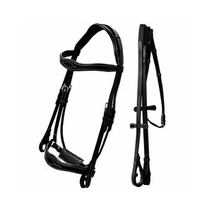 บังเหียนและสายรั้งทำจากหนังจากผู้ผลิตอินเดียชุดเดรสแฟนซีรูปคลื่นสีดำดีไซน์ล่าสุด - Product Image 2