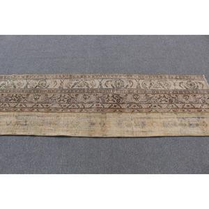 2.1x6.9 ft Rug, Turkish Vintage Runner Rug, <b>Brown</b> <b>Wool</b> Rug - Product Image 2