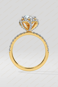 Bague en moissanite halo solitaire certifiée SGL IGI 1,86 ct Argent 925 Haute qualité Cadeau de mariage ethnique pour fête de fiançailles - Product Image 2