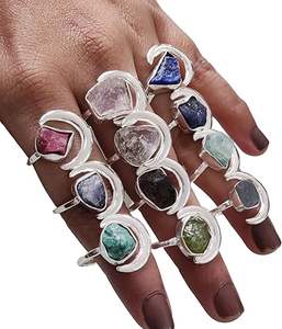 Rough Stone <b>Jewelry</b> Womens Ring Natural Moonstone <b>Labradorite</b> Garnet Citrine Gemstone Statement <b>Jewelry</b> 925 Sterling Silver Ring - Product Image 6