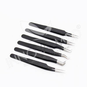 Juego de pinzas para pestañas de acero inoxidable ecológicas de alta calidad con logotipo personalizado 35 45 90 grados Nano Grip punta puntiaguda al por mayor - Product Image 6