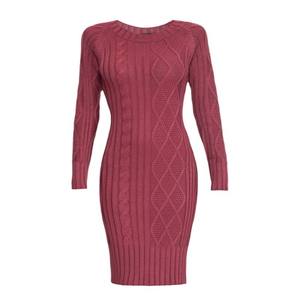 เสื้อไหมพรมถักลายเคเบิ้ล แขนยาว คอกลม ปักลายสไตล์วินเทจ สำหรับผู้หญิง สีพื้น เนื้อหนา ระบายอากาศได้ดี เหมาะสำหรับฤดูหนาว - Product Image 2