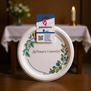 Assiettes de fête Eurofiestas 18 cm - Ma Première Communion - 8 pièces - Articles élégants pour événements religieux - Product Image 3
