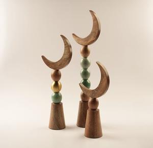 Ensemble de décoration en bois pour le Ramadan et l'Aïd - Pièces d'art islamique artisanales, sculpture en bois de luxe, décoration de maison islamique moderne, vente en gros - Product Image 1