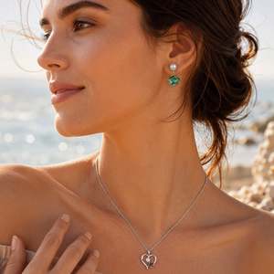 Jeulia Pearl Drop Earrings with <b>Abalone</b> <b>Shell</b> Effect Pendants - Product Image 4