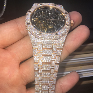 Montre en diamant moissanite de qualité supérieure au prix d'usine, montre en diamant moissanite DEF sertie de pierres, pour unisexe, cadeau de mariage - Product Image 5