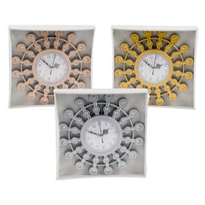 <b>10</b>-<b>Inch</b> Plastic Wall Clock in 3 Assorted Colors with Number Pattern - Product Image 1