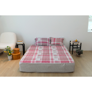 Protector de Colchón de Microfibra Semi-Microfibra Mash SS 110*200cm, Diseño a Cuadros, Ropa de Cama Coreana, Cubre Colchón para Toda Temporada, Tejido Suave y Lavable - Product Image 1