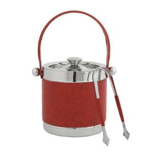 Wholesale Modern Design Brass <b>Ice</b> Bucket Nickel Plated Faux Leather <b>Tongs</b> Custom Wedding Party Drink Accessories Metal Material - Product Image 4